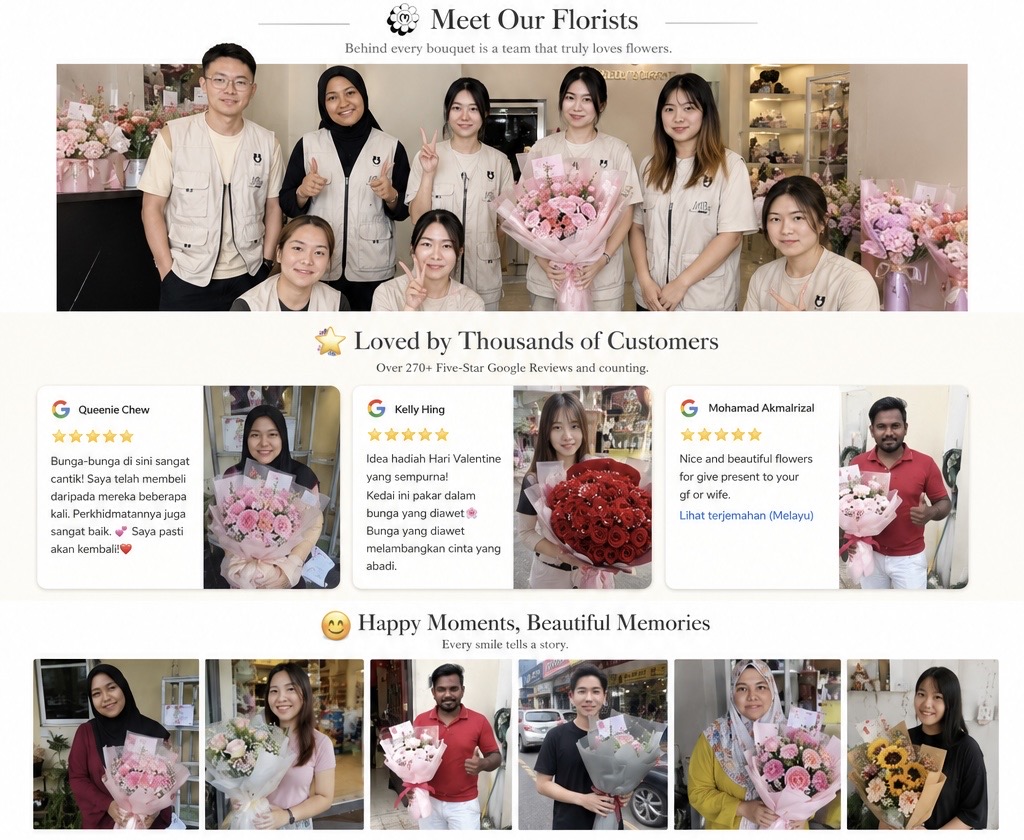 Meet the Molly Florist team and happy customers